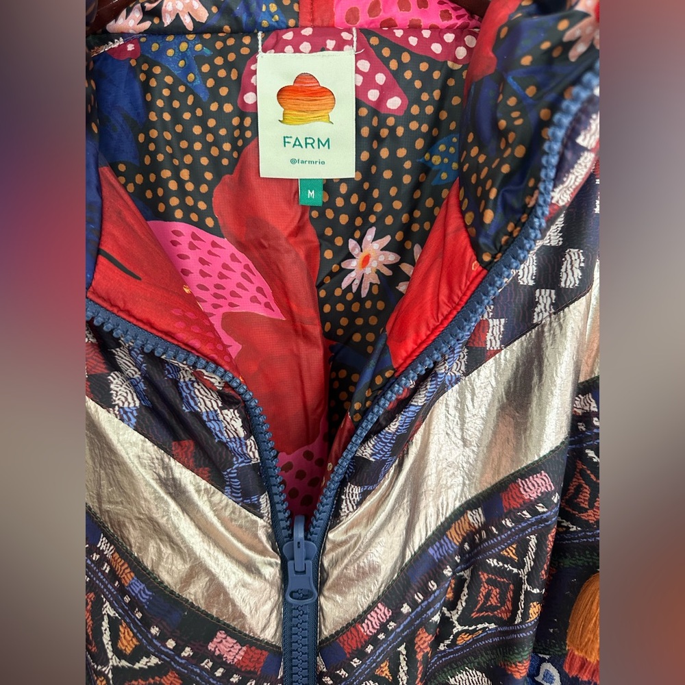 Farm Rio reversible hooded puffer - M - statement jacket - Picture 5 of 17
